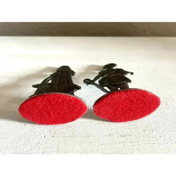 Vintage Young Child Pair Miniature Figurine Shepherd w/ Lamb Creed Pewter Metal - Picture 6 of 6